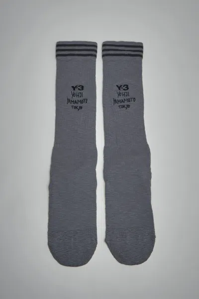 Y-3 Crew Socks In Gray
