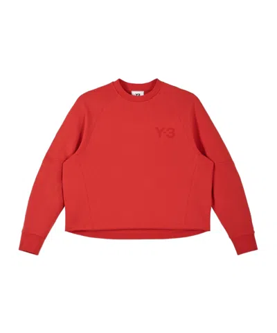 Y-3 Crewneck Logo-print Sweatshirt In Red