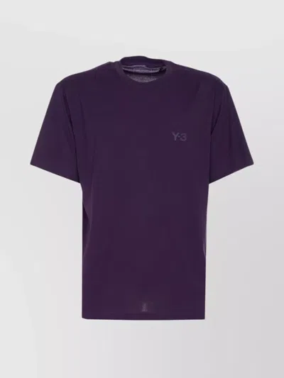 Y-3 Logo-print Crew-neck T-shirt In Purple