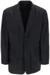 Y-3 Crinkled Cotton-shell Blazer In Black