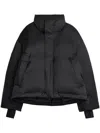 Y-3 Cropped Black Puffer Jacket With High Collar In Black