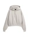 Y-3 Cropped Hoodie With Drawstring Hood And Ribbed Details In Gray