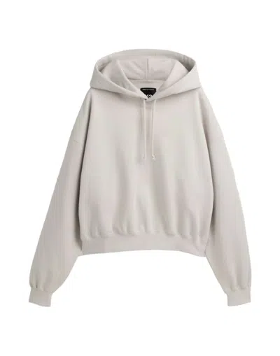 Y-3 Cropped Hoodie With Drawstring Hood And Ribbed Details In Gray