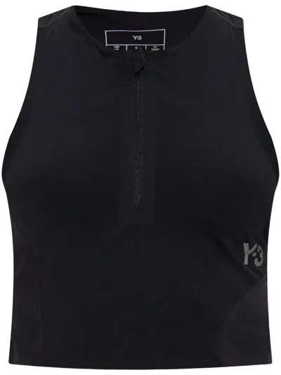 Y-3 Cropped Performance Tank Top In Black