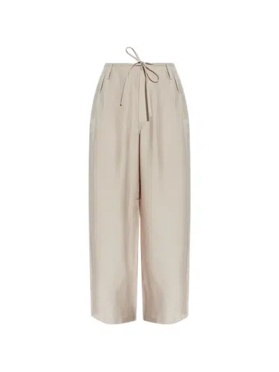 Y-3 Drawstring Trousers In Neutral