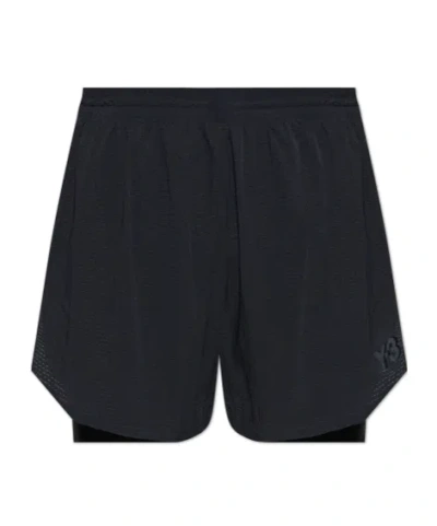 Y-3 Logo-print Track Shorts In Black