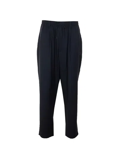 Y-3 Elasticated Logo Patch Trousers In Blue