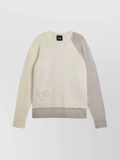 Y-3 EMBOSSED LOGO COLOR-BLOCK SWEATER