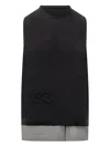 Y-3 Embossed-logo Knitted Vest In Black