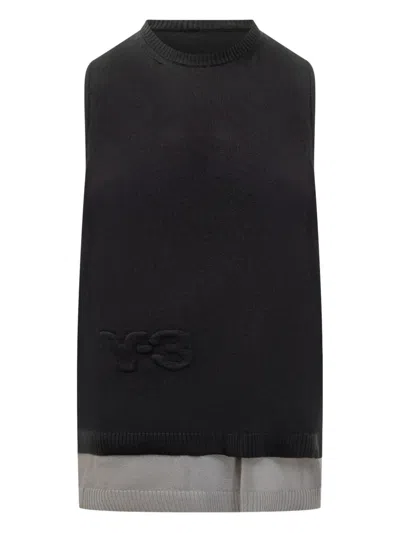 Y-3 EMBOSSED-LOGO KNITTED VEST