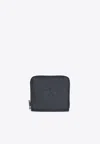 Y-3 Embossed Logo Zip-around Wallet In Black