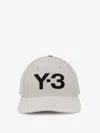 Y-3 Gray Cotton Cap With Large Logo And Curved Brim In White