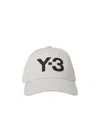 Y-3 Y 3 Gray Cotton Cap With Large Logo And Curved Brim In White