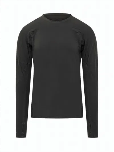 Y-3 FITTED BLACK LONG-SLEEVE T-SHIRT WITH CREW NECKLINE