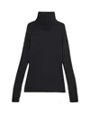 Y-3 Fitted Long-sleeved Top With High Turtleneck And Sheer Panels In Black