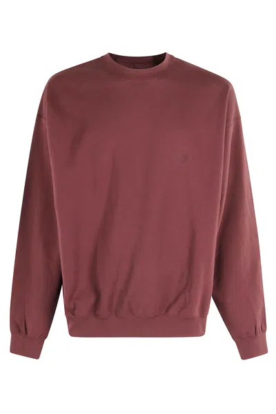 Y-3 Fl Crew Sweat In Burgundy