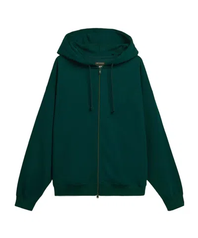 Y-3 Fl Zip-up Hooded Sweatshirt In Green