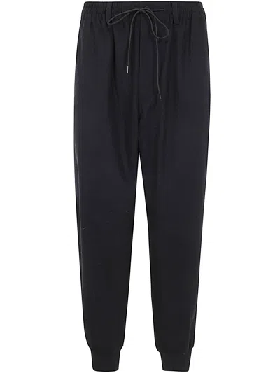 Y-3 Drawstring-waist Tapered-leg Trousers In Black