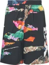 Y-3 Floral-print Swim Shorts In Schwarz