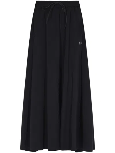 Y-3 Flowing Black Skirt With Elastic Waistband