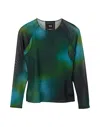 Y-3 Fluid Abstract Pattern Mesh Top In Green