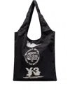 Y-3 Foldable Black Tote Bag With Logo Print In Black