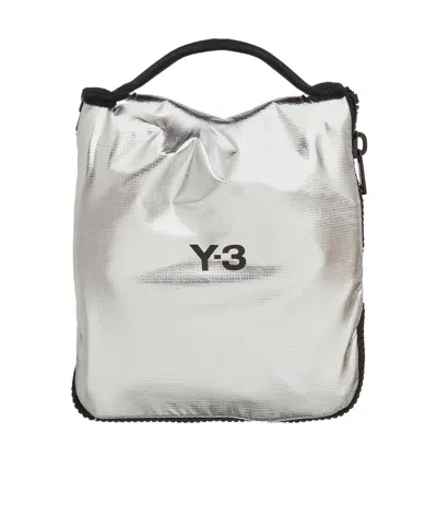 Y-3 Folding-design Metallic Tote Bag In White