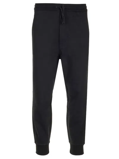 Y-3 Logo-printed Jersey Trousers In Black