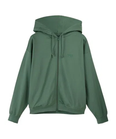 Y-3 French Terry Zip Hoodie In Green