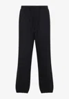 Y-3 Relaxed Fit Black Cotton Track Pants With Signature Logo In Black