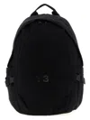 Y-3 Functional Cordura Backpack With Embossed Logo And Adjustable Features In Black