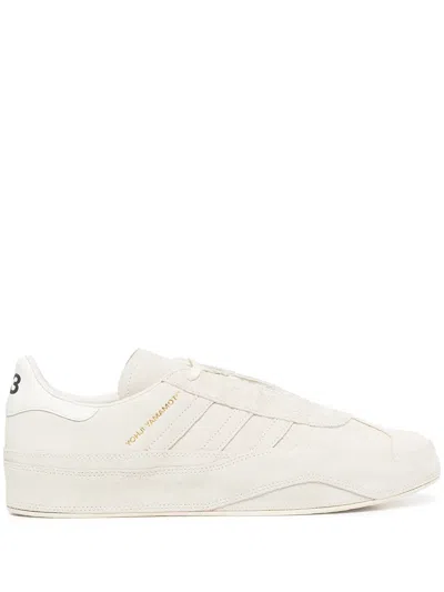 Y-3 Gazelle Leather-trimmed Suede Sneakers In White