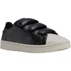 Y-3 Black Stan Smith Hook-and-loop Sneakers In Black/black/talc