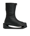 Y-3 Zip-front Platform Boots In Black