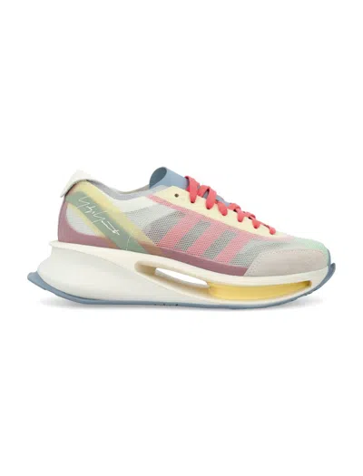 Y-3 White Lace Up Sneakers In Multicolor