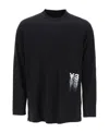 Y-3 Y 3 Long Sleeved T Shirt With Logo Print In Black