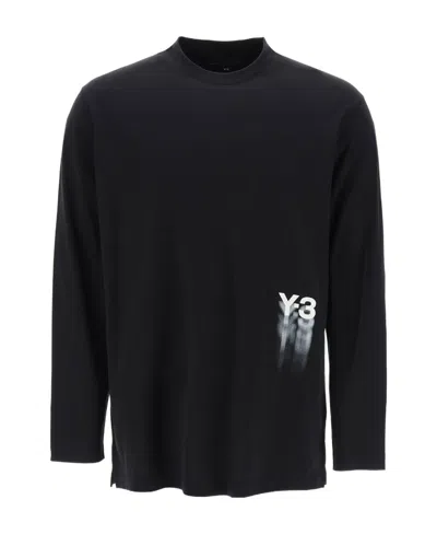 Y-3 Y-3 LOGO PRINTED LONG SLEEVED T-SHIRT