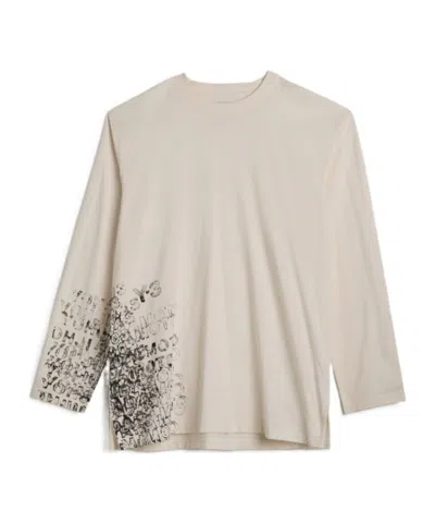 Y-3 White Graphic Crew Neck T-shirt