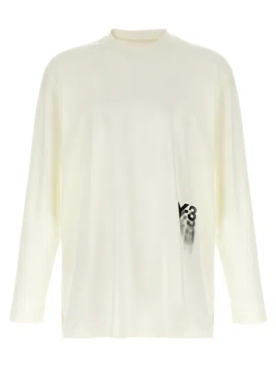 Y-3 Crew Neck Long Sleeves Side Slits T-shirt In White