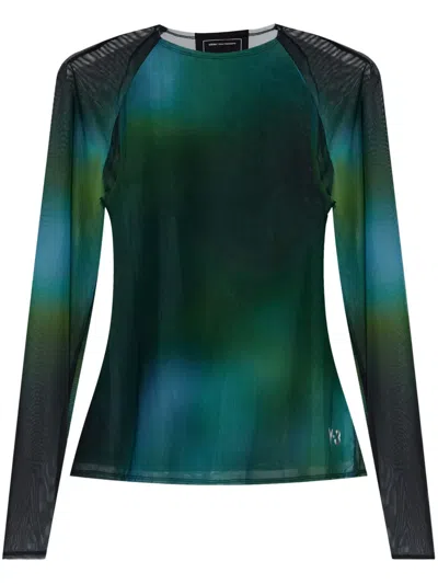 Y-3 Gradient Long-sleeve Top In Green