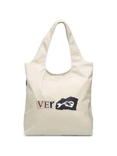 Y-3 Graphi-print Shoulder Bag In Neutral