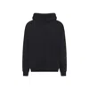 Y-3 Graphic Black Cotton Hoodie With Contrasting White Artwork In Black