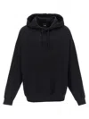 Y-3 Graphic Black Cotton Hoodie With Contrasting White Artwork In Black