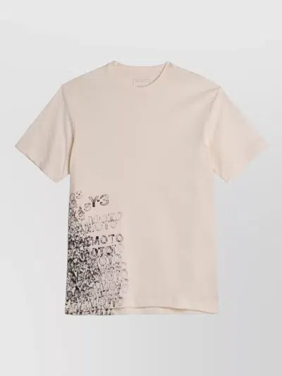 Y-3 Graphic Cotton Short-sleeve T-shirt In Neutral