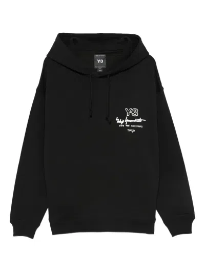 Y-3 Graphic Ft Hoodie In Black