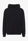 Y-3 Graphic Black Cotton Hoodie With Contrasting White Artwork In Black