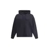 Y-3 Graphic Black Cotton Hoodie With Contrasting White Artwork