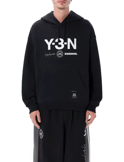 Y-3 X Nbhd Graphic Hoodie Black In Blue