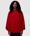 Y-3 Red Hoodie With Distinctive Graphic Print In Powred