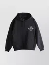 Y-3 Graphic-print Black Cotton Hoodie With Drawstring Hood In Black